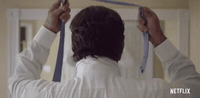 Man In White Shirt Adjusting Black Tie GIF