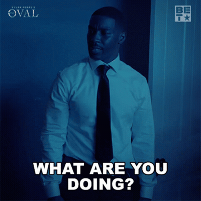 Man In White Shirt And Black Tie Asking What Are You Doing GIF