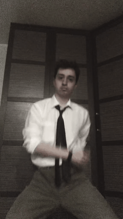Man In White Shirt And Black Tie GIF