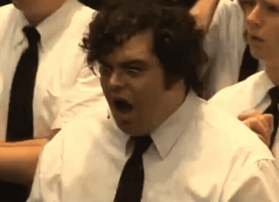 Man In White Shirt And Black Tie Surprised GIF