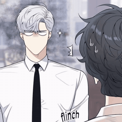 Man In White Shirt And Black Tie With Flinch On Shirt GIF