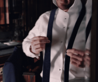 Man In White Shirt And Blue Suspenders GIF