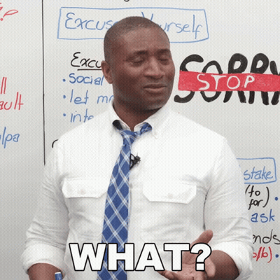 Man In White Shirt And Blue Tie Asking What GIF