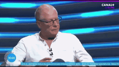 Man In White Shirt And Glasses At Canal Plus GIF