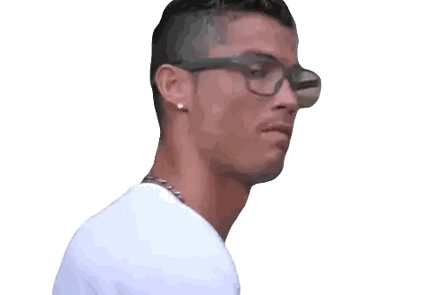 Man In White Shirt And Glasses Looking Sideways Sticker
