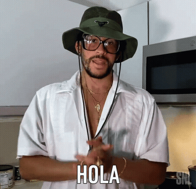 Man In White Shirt And Hat Says Hola GIF