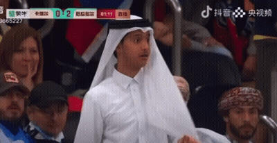 Man In White Shirt And Head Scarf Watching Game 0-2 GIF