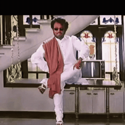 Man In White Shirt And Red Scarf Dancing GIF