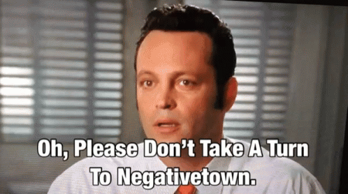 Man In White Shirt And Red Tie Saying Don't Turn Negative GIF