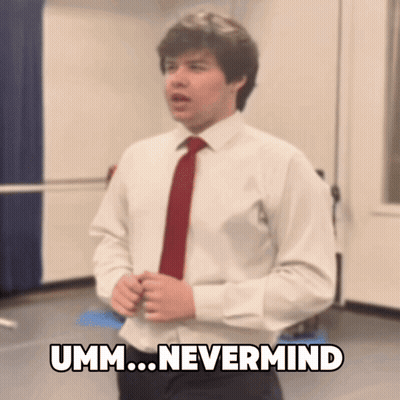 Man In White Shirt And Red Tie Saying Umm Nevermind GIF