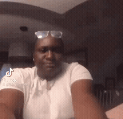 Man In White Shirt And Sunglasses Taking Selfie GIF