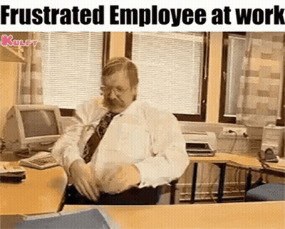 Man In White Shirt And Tie At Computer Desk GIF