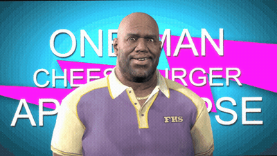 Man In White Shirt And Tie Holding Cardboard Box Over Head GIF