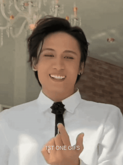 Man In White Shirt And Tie Making Heart With Hand GIF