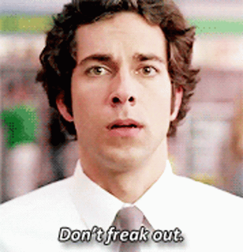 Man In White Shirt And Tie Saying Don't Freak Out GIF