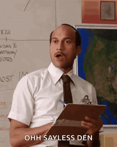 Man In White Shirt And Tie Saying Ohh Sayless Den GIF