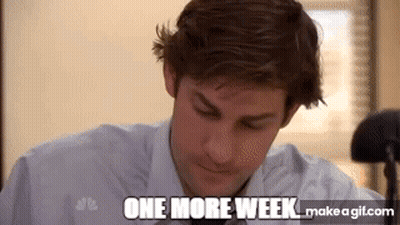 Man In White Shirt And Tie Saying One More Week GIF