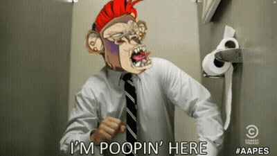 Man In White Shirt And Tie Says I'm Poopin Here GIF