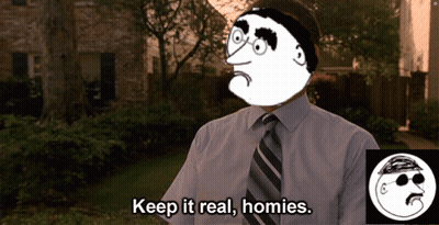 Man In White Shirt And Tie Says Keep It Real Homies GIF