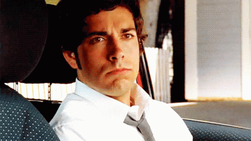 Man In White Shirt And Tie Sitting In Car GIF