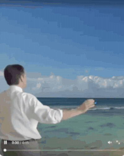 Man In White Shirt And Tie With Palm Trees GIF