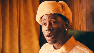 Man In White Shirt And Yellow Hat Surprised GIF