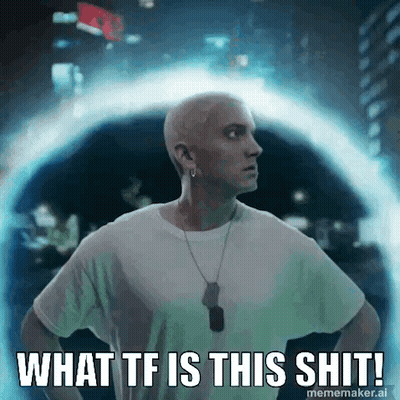 Man In White Shirt Asking What TF Is This Shit GIF
