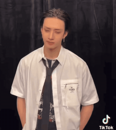 Man In White Shirt Black Tie Fendi Pocket GIF