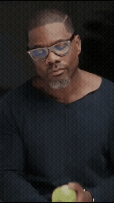 Man In White Shirt Dancing At Microphone GIF