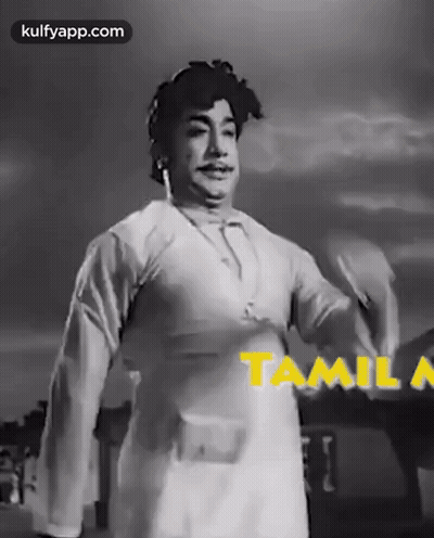 Man In White Shirt Dancing Black And White Photo Tamil GIF