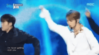Man In White Shirt Dancing On MBC Stage GIF