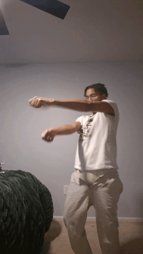 Man In White Shirt Dancing GIF
