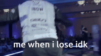 Man In White Shirt Dancing Saying Me When I Lose Idk GIF