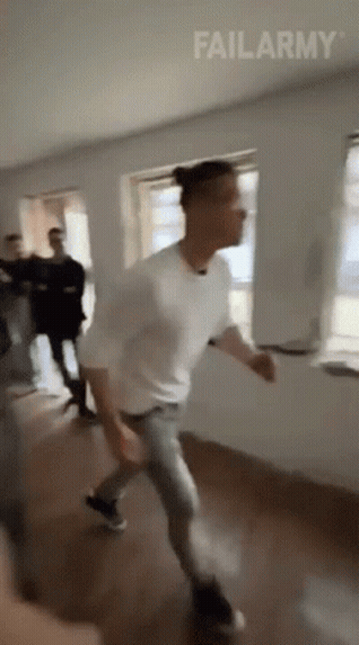 Man In White Shirt Dancing With FailArmy Logo GIF
