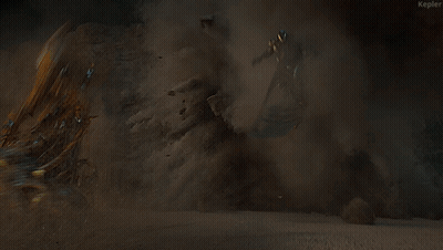 Man In White Shirt Facing Monsters With Kepler GIF