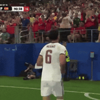 Man In White Shirt Giving Middle Finger Soccer Match GIF