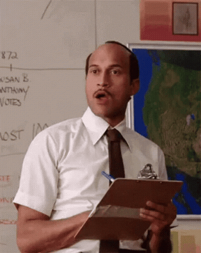 Man In White Shirt Holding Clipboard GIF