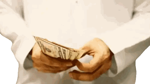 Man In White Shirt Holding Money Sticker