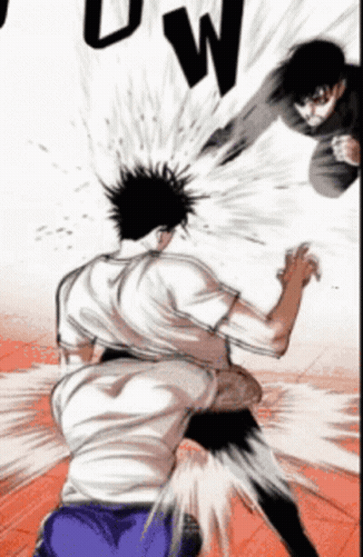 Man In White Shirt Kicked In Face By Black Jacket GIF