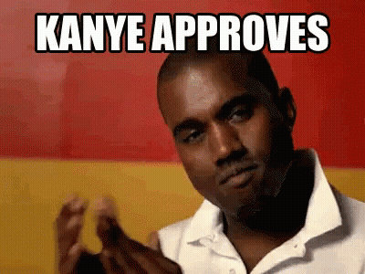 Man In White Shirt Making Funny Face Kanye Approves GIF