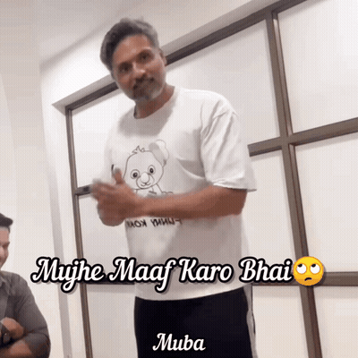 Man In White Shirt Mujhe Maaf Karo Bhai Muba GIF
