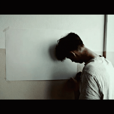 Man In White Shirt Painting Wall GIF