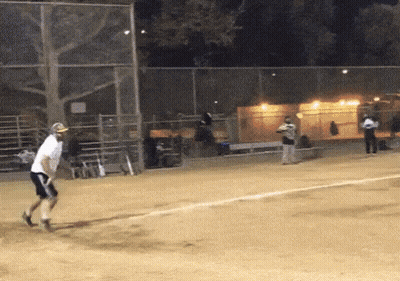 Man In White Shirt Playing Baseball GIF
