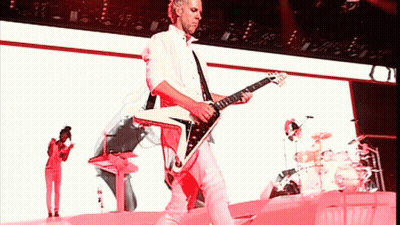 Man In White Shirt Playing Guitar GIF