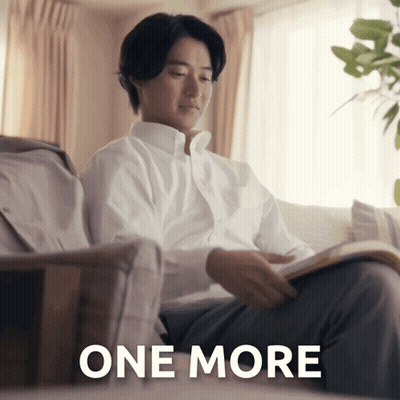 Man In White Shirt Reading Book Saying One More GIF