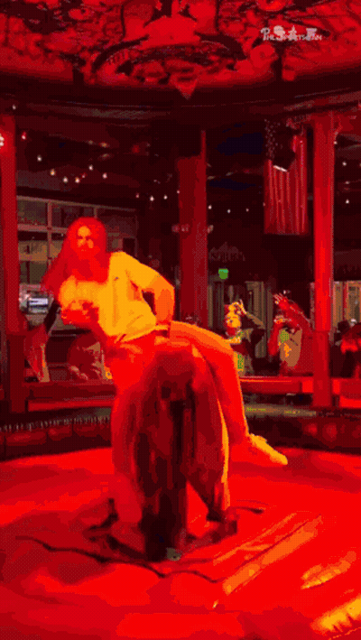 Man In White Shirt Riding Bull In Rodeo GIF