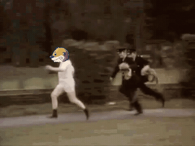Man In White Shirt Running From Police GIF