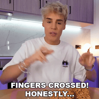 Man In White Shirt Saying Fingers Crossed GIF
