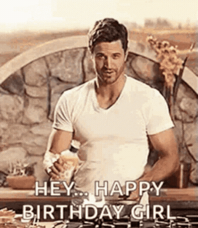 Man In White Shirt Saying Happy Birthday GIF