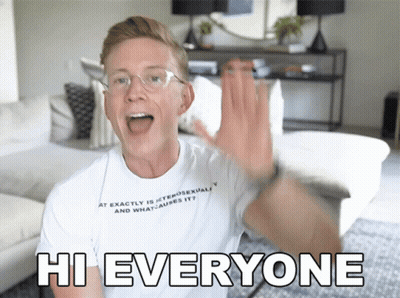 Man In White Shirt Saying Hi Everyone GIF